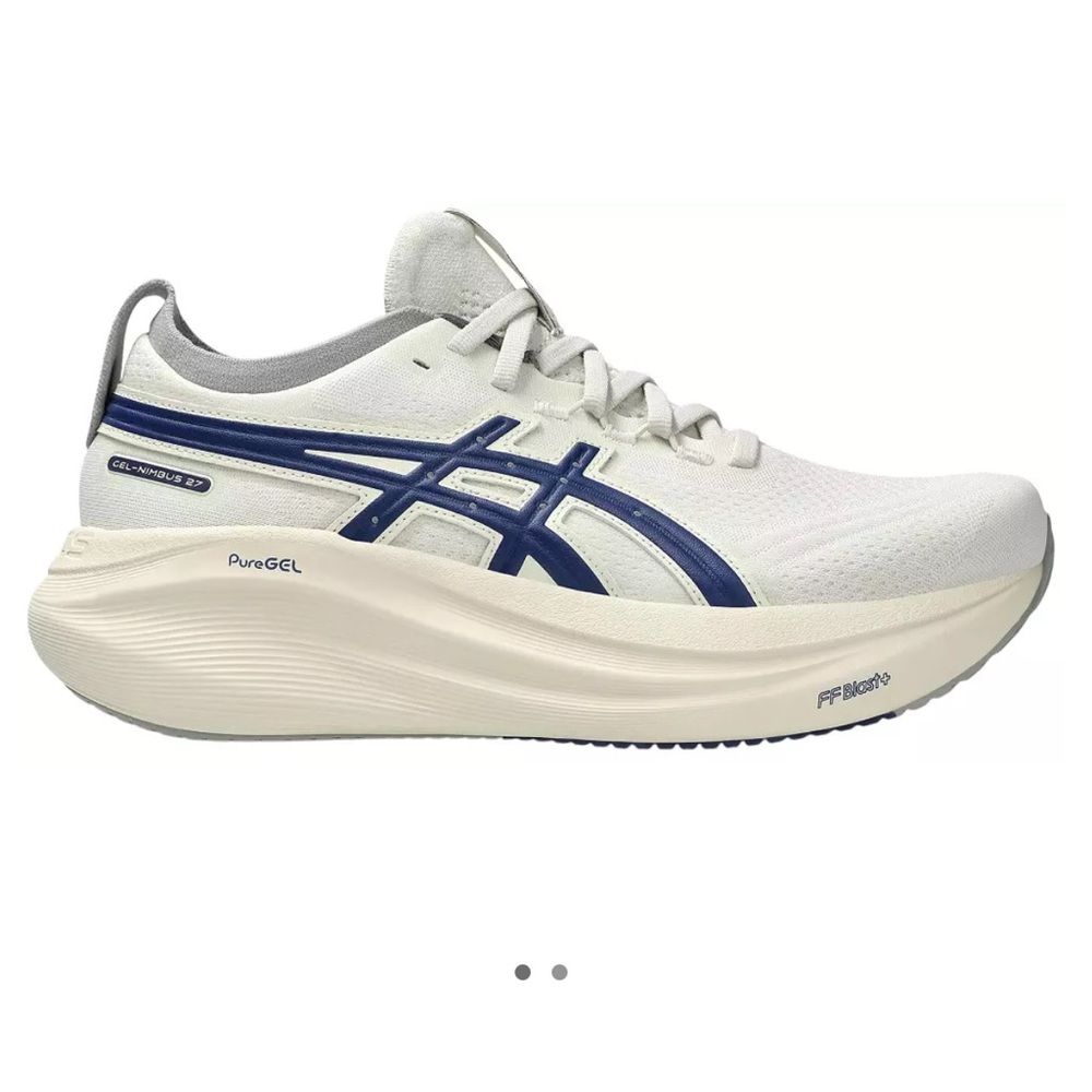 ASICS White and Blue Running Shoes